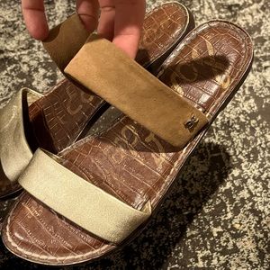 Sam Edelman Gold and Brown Sandals
